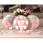 6'lı Pembe & Mermer Desen Tasarımlı Servis Altlığı & Supla Realhomes