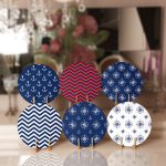 6'lı Laciver Denizci Desenli Özel Tasarımlı Servis Altlığı & Supla Realhomes