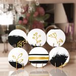 - Supla6li-Set296-Gorsel1 - Realhomes 6'lı Siyah Beyaz Gold Detaylı Özel Tasarım Servis Altlığı & Supla Realhomes