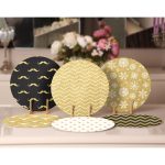 6'lı Altın Varaklı Yılbaşı Temalı Servis Altlığı & Supla Realhomes