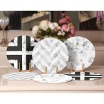 6'lı Mermer Zeminli Geometrik Şekiller Servis Altlığı & Supla Realhomes