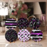 - Supla6li-Set304-Gorsel1 - Realhomes 6'lı Açık Mor Renkli Özel Tasarım Çizimli Servis Altlığı & Supla Realhomes