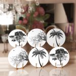 - Supla6li-Set318-Gorsel1 - Realhomes  6'lı Karakalem Ağaç Tasarımlı Servis Altlığı & Supla Realhomes