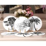 - Supla6li-Set318-Gorsel2 - Realhomes  6'lı Karakalem Ağaç Tasarımlı Servis Altlığı & Supla Realhomes