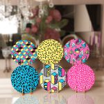 6'lı Renkli Geometrik Pop-Art Desen Tasarımlı Servis Altlığı & Supla Realhomes