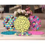 6'lı Renkli Geometrik Pop-Art Desen Tasarımlı Servis Altlığı & Supla Realhomes