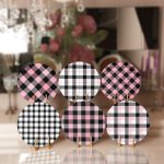 - Supla6li-Set326-Gorsel1 - Realhomes 6'lı Beyaz Pembe Ekose Tasarımlı Servis Altlığı & Supla Realhomes