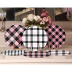 - Supla6li-Set326-Gorsel2 - Realhomes 6'lı Beyaz Pembe Ekose Tasarımlı Servis Altlığı & Supla Realhomes