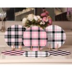 - Supla6li-Set327-Gorsel2 - Realhomes 6'lı Beyaz Pembe Ekose Tasarımlı Servis Altlığı & Supla Realhomes