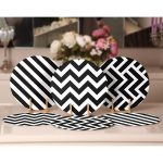 6'lı Siyah Beyaz Çizgili Geometrik Şekiller Servis Altlığı & Supla Realhomes