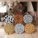 6'lı Renkli Zebra Desen Motifli Servis Altlığı & Supla Realhomes