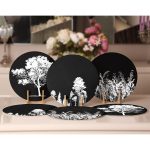 - Supla6li-Set346-Gorsel2 - Realhomes 6'lı Siyah Zemin Ot Ağaç Tasarımlı Servis Altlığı & Supla Realhomes