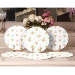 - Supla6li-Set35-Gorsel2 - Realhomes 6'lı Renkli Üçgen & Gold Detaylı Kar Taneleri Özel Tasarım Servis Altlığı & Supla Realhomes