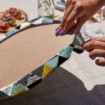 6'lı Geometrik Üçgen Çizimli Gold Detaylı Özel Tasarım Servis Altlığı & Supla Realhomes