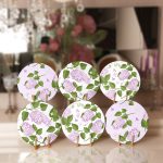 - Supla6li-Set372-Gorsel1 - Realhomes 6'lı Mor Renkli Ortanca Çiçeği Motifli Servis Altlığı & Supla Realhomes