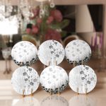 - Supla6li-Set374-Gorsel1 - Realhomes  6'lı Siyah Gri Çiçek Tasarımlı Servis Altlığı & Supla Realhomes