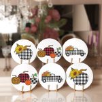 - Supla6li-Set387-Gorsel1 - Realhomes 6'lı Ekose Siyah Beyaz Kabak Tasarımlı Servis Altlığı & Supla Realhomes