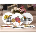 - Supla6li-Set387-Gorsel2 - Realhomes 6'lı Ekose Siyah Beyaz Kabak Tasarımlı Servis Altlığı & Supla Realhomes