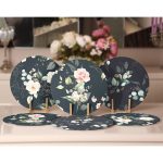 6'lı Beyaz Gül Tasarımlı Servis Altlığı & Supla Realhomes