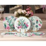 - Supla6li-Set399-Gorsel2 - Realhomes 6'lı Krem Zeminli Renkli Kaktüs Tasarımlı Servis Altlığı & Supla Realhomes