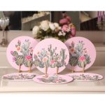 - Supla6li-Set401-Gorsel2 - Realhomes 6'lı Pembe Zemin Kaktüs Tasarımlı Servis Altlığı & Supla Realhomes