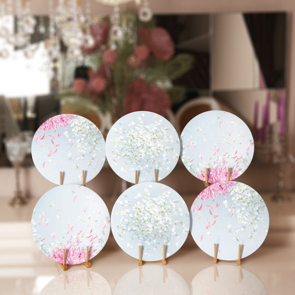 - Supla6li-Set405-Gorsel1 - Realhomes  6'lı Soft Renkli Gül Motifli Servis Altlığı & Supla Realhomes