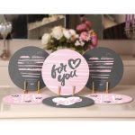 6'lı X-O-X Özel Tasarımlı Sevgili Temalı Servis Altlığı & Supla Realhomes