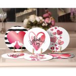 6'lı Valentines Day Özel Tasarım Sevgili Temalı Servis Altlığı & Supla Realhomes