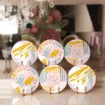 6'lı Renkli Fırça Darbeleri Özel Tasarımlı Servis Altlığı & Supla Realhomes