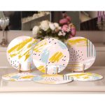 6'lı Renkli Fırça Darbeleri Özel Tasarımlı Servis Altlığı & Supla Realhomes