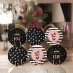 - Supla6li-Set438-Gorsel1 - Realhomes 6'lı Siyah Love Motifli Aşk Temalı Servis Altlığı & Supla Realhomes