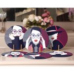 - Supla6li-Set44-Gorsel2 - Realhomes 6'lı Gözlüklü Women Girl Özel Tasarımlı Servis Altlığı & Supla Realhomes