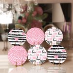 6'lı Siyah Pembe Özel Tasarım Sevgili Temalı Servis Altlığı & Supla Realhomes