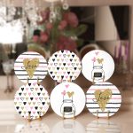 6'lı Renkli Gold Detaylı Kalp Tasarımlı Sevgililer Günü Temalı Servis Altlığı & Supla Realhomes