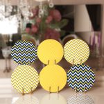 6'lı Sarı Laciver Zigzag Tasarımlı Servis Altlığı & Supla Realhomes