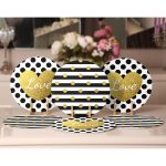 6'lı Altın Varaklı Love Temalı  Servis Altlığı & Supla Realhomes