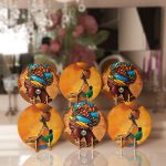 - Supla6li-Set46-Gorsel1 - Realhomes  6'lı Etnik Kültürlü African Kadın Tasarımlı Servis Altlığı & Supla Realhomes