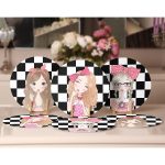 - Supla6li-Set460-Gorsel2 - Realhomes 6'lı Kareli Dama Zemin Sevimli Kız Tasarımlı Servis Altlığı & Supla Realhomes