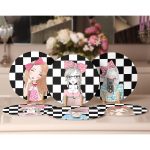 - Supla6li-Set461-Gorsel2 - Realhomes 6'lı Kareli Dama Zemin Sevimli Kız Tasarımlı Servis Altlığı & Supla Realhomes