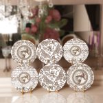 - Supla6li-Set470-Gorsel1 - Realhomes 6'lı Beyaz Zemin Etnik Kara Kalem Çizimli Servis Altlığı & Supla Realhomes