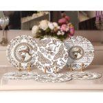 - Supla6li-Set470-Gorsel2 - Realhomes 6'lı Beyaz Zemin Etnik Kara Kalem Çizimli Servis Altlığı & Supla Realhomes