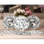 6'lı Beyaz Zemin Etnik Kara Kalem Çizimli Servis Altlığı & Supla Realhomes