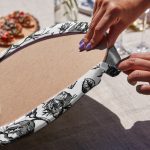 6'lı Beyaz Zemin Etnik Kara Kalem Çizimli Servis Altlığı & Supla Realhomes