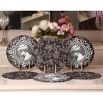 6'lı Koyu Renkli Etnik Tasarımlı Servis Altlığı & Supla Realhomes