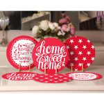 - Supla6li-Set49-Gorsel2 - Realhomes 6'lı Özel Tasarım Home Sweet Home Kırmızı Temalı Servis Altlığı & Supla Realhomes