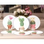 - Supla6li-Set490-Gorsel2 - Realhomes 6'lı Sevimli Saksılı Kaktüs Tasarımlı Servis Altlığı & Supla Realhomes