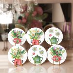 - Supla6li-Set491-Gorsel1 - Realhomes 6'lı Rengarenk Sevimli Saksılar İçinde Çiçek Tasarımlı Servis Altlığı & Supla Realhomes