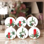 - Supla6li-Set496-Gorsel1 - Realhomes  6'lı Kırmızı Mum Şamdan Tasarımlı Servis Altlığı & Supla Realhomes