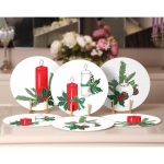 - Supla6li-Set496-Gorsel2 - Realhomes  6'lı Kırmızı Mum Şamdan Tasarımlı Servis Altlığı & Supla Realhomes