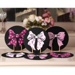 - Supla6li-Set500-Gorsel2 - Realhomes 6'lı Siyah Zemin Pembe Kurdele Tasarımlı Servis Altlığı & Supla Realhomes